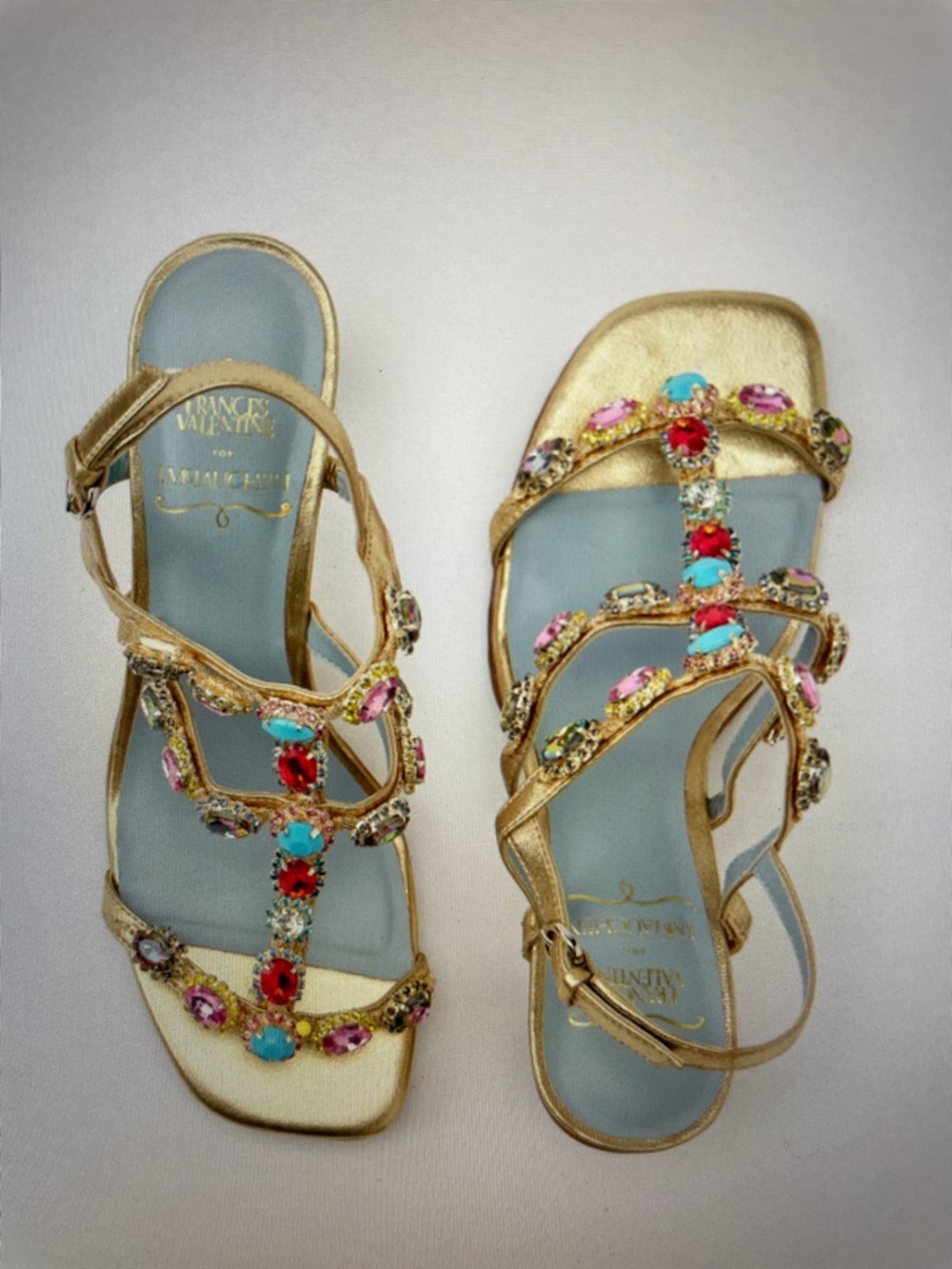 Frances Valentine NEW Kiki gem heeled sandal sz 7.5 - Picture 2 of 10